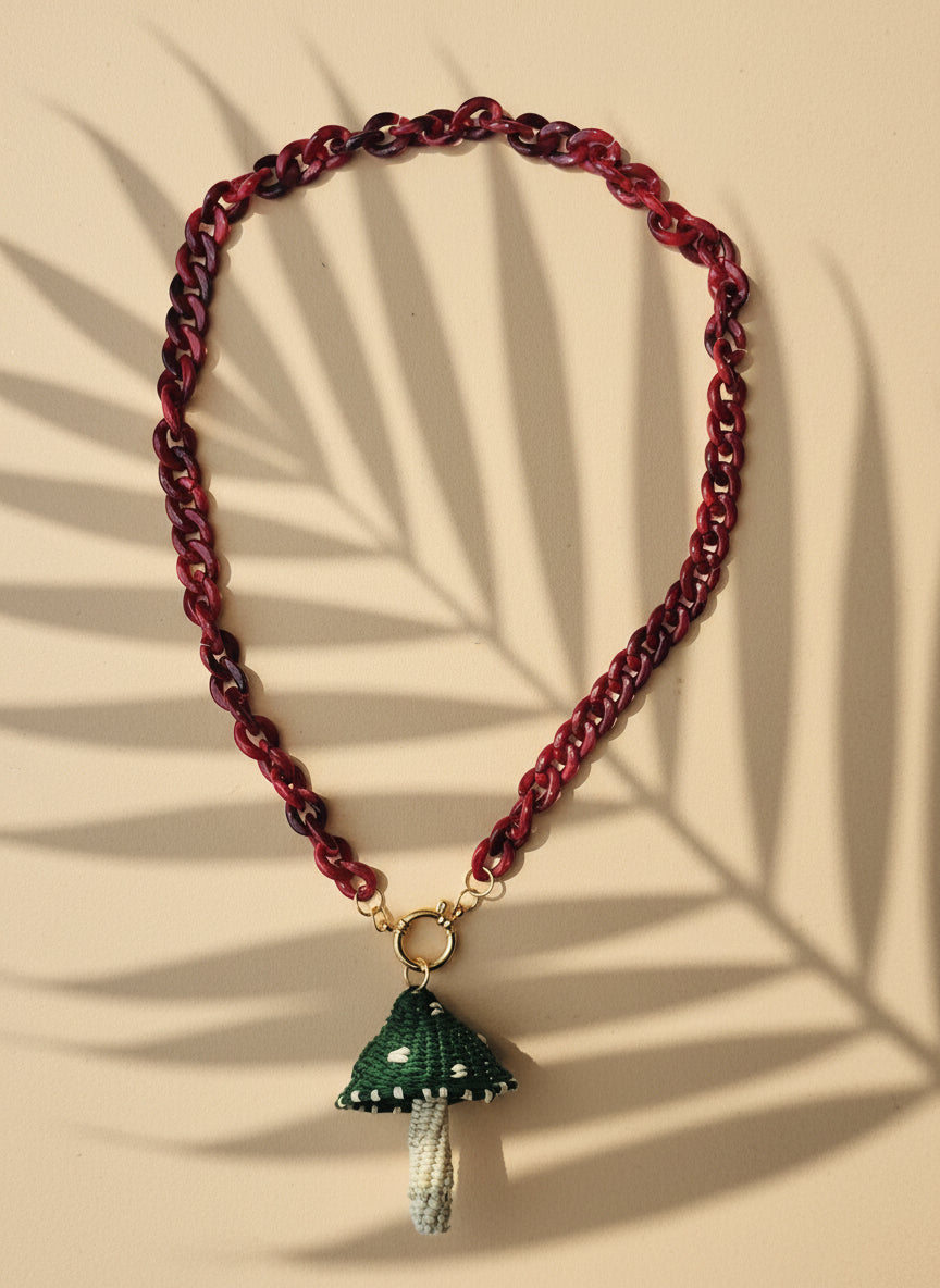 Hongo verde - tejido en rafia