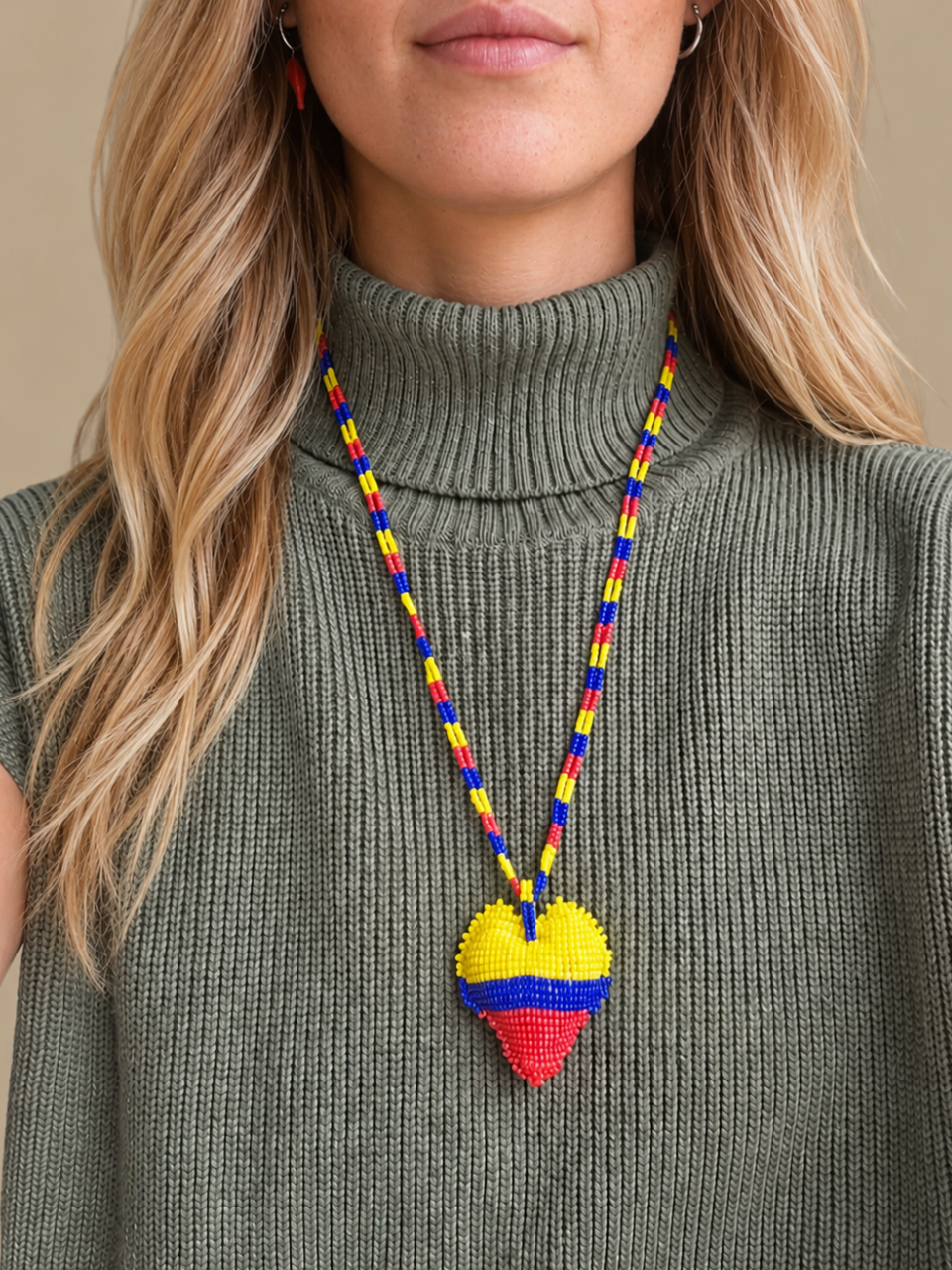 Collar Corazón Colombia ($50.000 OFF Durante el Mundial!)