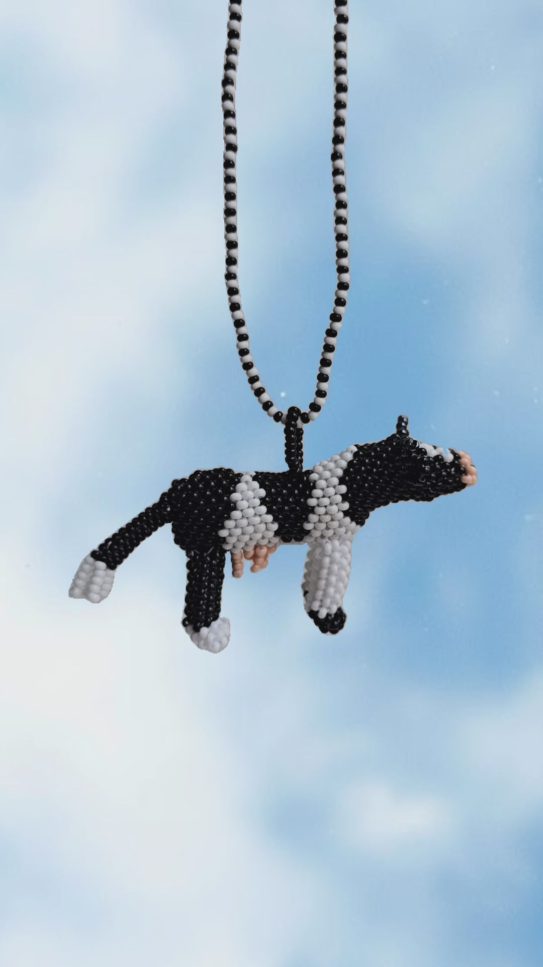 Vaca en mostacilla del Putumayo - Blanca con negro