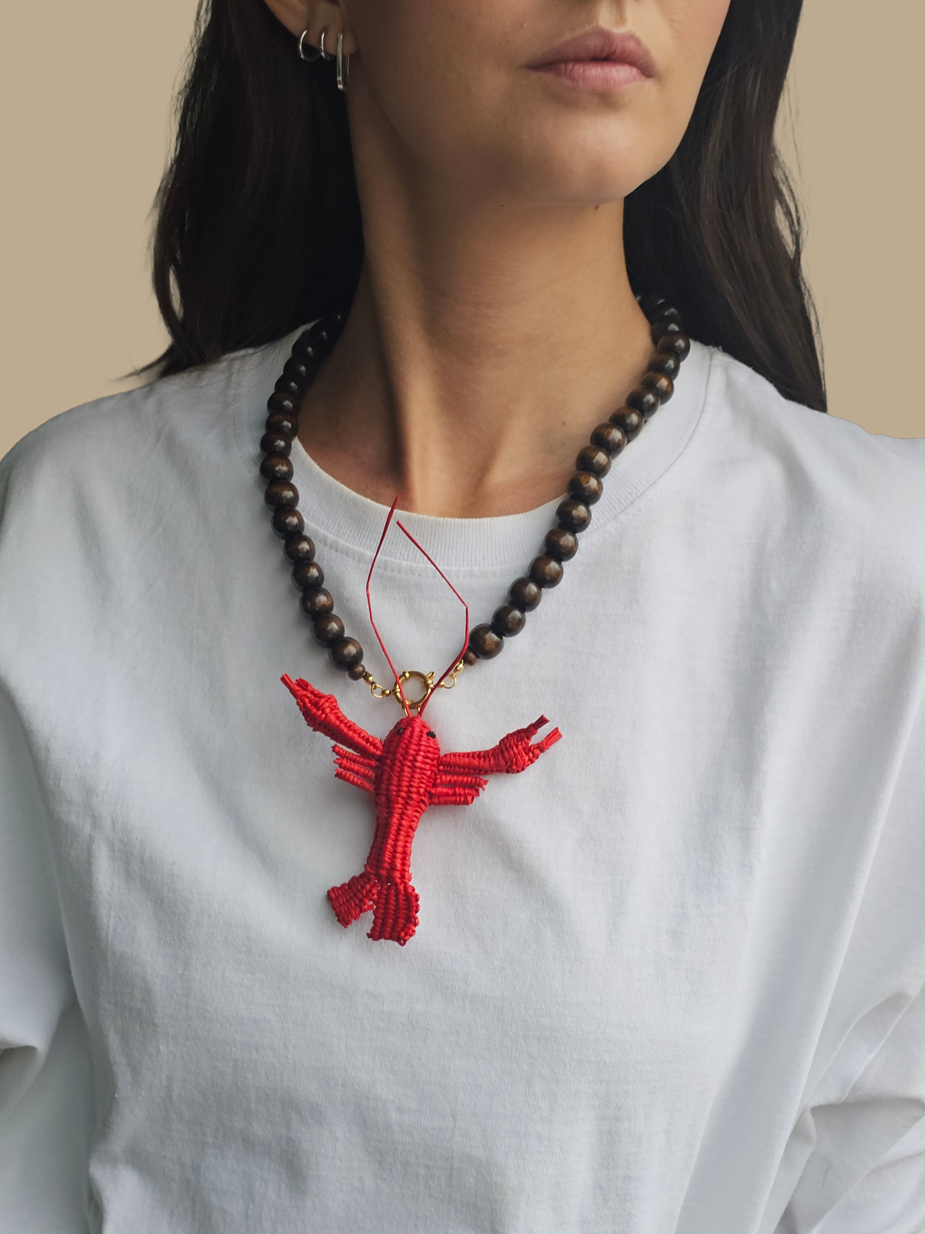 Collar Langosta - Tejido en rafia
