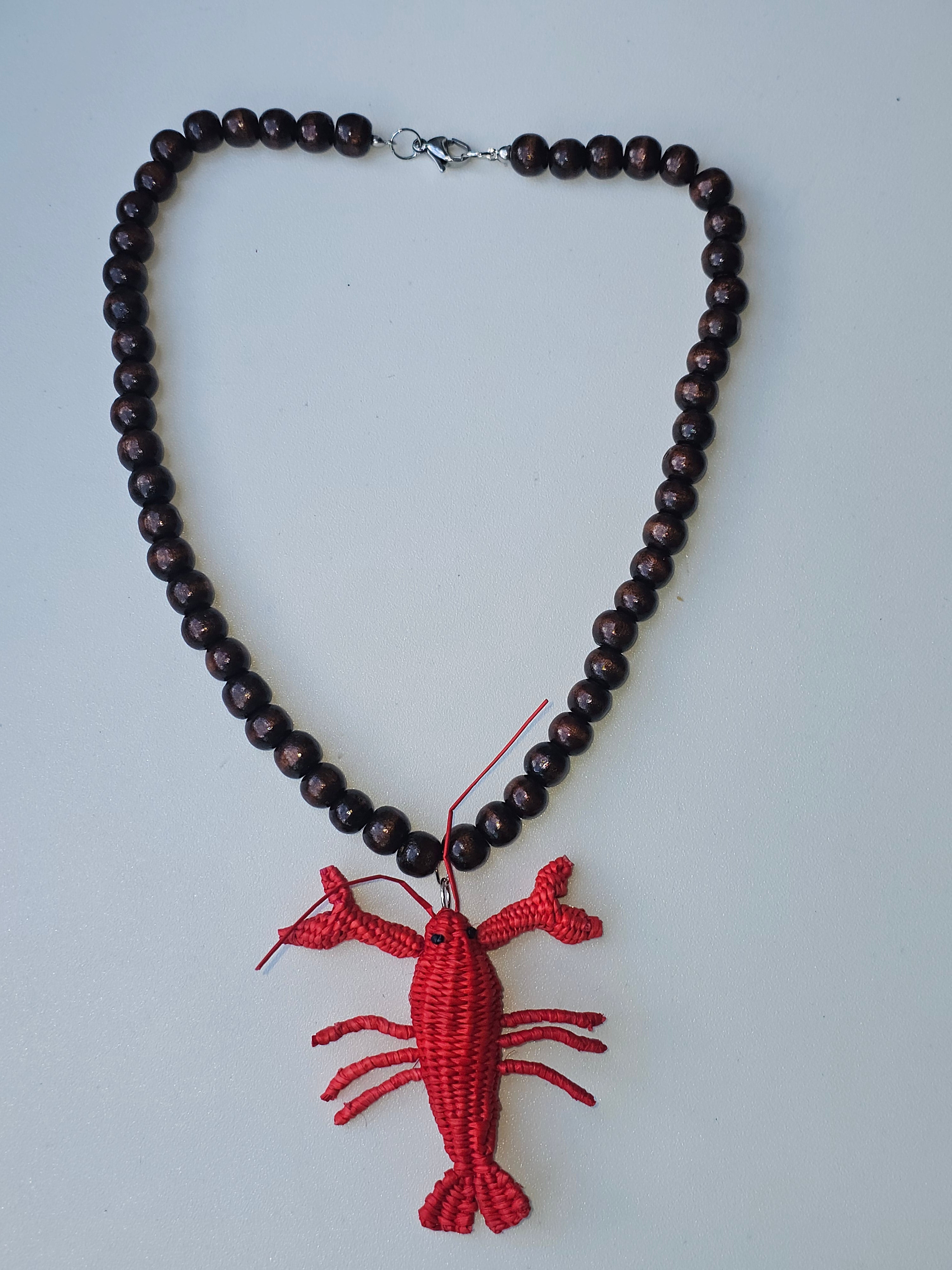 Collar Langosta - Tejido en rafia